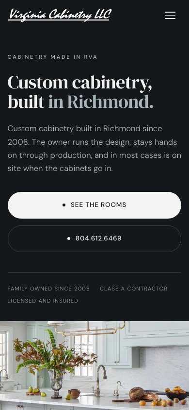 The new homepage on a phone